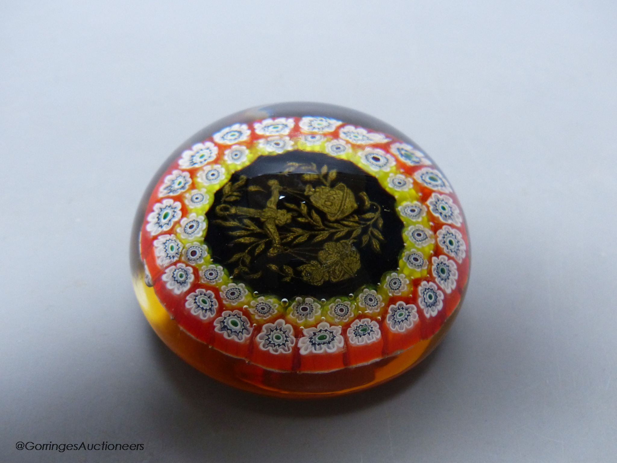 A 20th century Italian glass millefiore paperweight